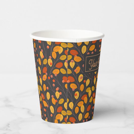 Benutzerdefinierte Herbstleaves und Berries Pappbecher (Rechts)