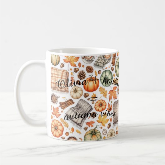 Benutzerdefinierte HerbstTasse - Hoodie Vibes Kaffeetasse (Links)