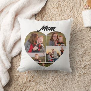 Benutzerdefinierte Herz-Form-Familienfoto-Collage  Kissen