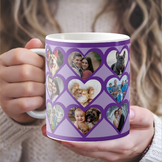 Benutzerdefinierte Herz-Foto-Collage Kaffeetasse