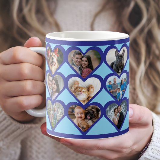 Benutzerdefinierte Herz-Foto-Collage Kaffeetasse