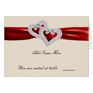 Benutzerdefinierte Herz-Red-Ribbon-Platzkarte