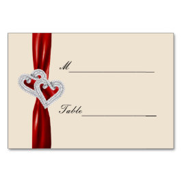 Benutzerdefinierte Herz-Red-Ribbon-Platzkarte Tischnummer