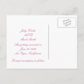 Benutzerdefinierte Herzen rosa Schleife Save the D Ankündigungspostkarte (Rückseite)