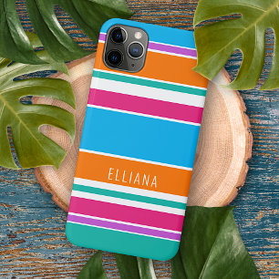 Benutzerdefinierte Himmelblau Hot Pink Orange Weiß iPhone 16 Pro Max Hülle