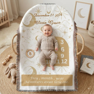 Benutzerdefinierte himmlische Baby-Meilenstein-Boh Decke