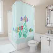 Benutzerdefinierte Hintergrundfarbe Aquarellfarben Duschvorhang (Beispiel)