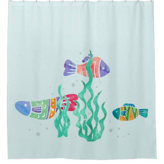 Benutzerdefinierte Hintergrundfarbe Aquarellfarben Duschvorhang (Vorderseite)