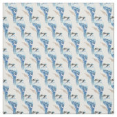 Benutzerdefinierte Hintergrundfarbe Blau Jay Bird  Stoff (Muster)