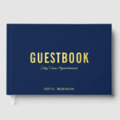 Benutzerdefinierte Hintergrundfarbe Fett modern un Gästebuch (Vorderseite)