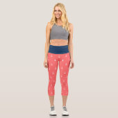 Benutzerdefinierte Hintergrundfarben Nautischer We Capri Leggings (Vorderseite)