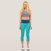 Benutzerdefinierte Hintergrundfarben Nautischer We Capri Leggings (Vorderseite)