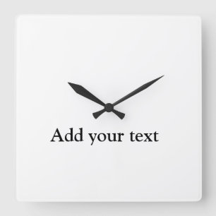 benutzerdefinierte Hinzufügen von Text personalisi Quadratische Wanduhr