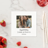 Benutzerdefinierte Hochzeit - Foto und Datum hinzu Serviette (Beispiel)
