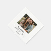Benutzerdefinierte Hochzeit - Foto und Datum hinzu Serviette (Ecke)
