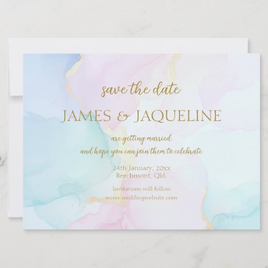 Benutzerdefinierte Hochzeit Save the Date Aquarell (Vorderseite)