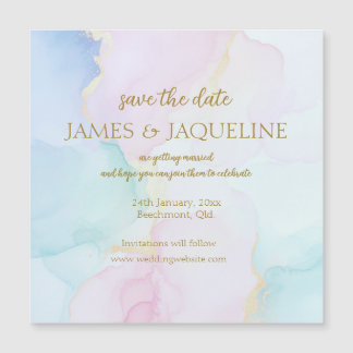 Benutzerdefinierte Hochzeit Save the Date Aquarell Magnetkarte
