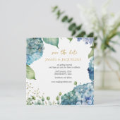 Benutzerdefinierte Hochzeit Save the Date Hortensi (Stehend Vorderseite)