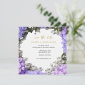 Benutzerdefinierte Hochzeit Save the Date Lavendel (Stehend Vorderseite)