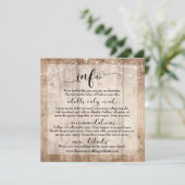 Benutzerdefinierte Hochzeitinfo-Karte Einladung (Stehend Vorderseite)