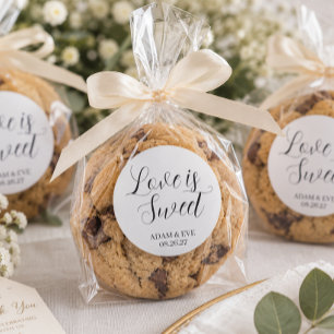 ✨ Benutzerdefinierte Hochzeits-Cookie-Gunst-Sticke Runder Aufkleber