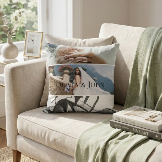 Benutzerdefinierte Hochzeits-Foto-Collage der Brau Kissen