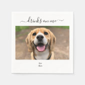 Benutzerdefinierte Hochzeits-Hund-Drinks-on-Me-Spa Serviette (Vorderseite)
