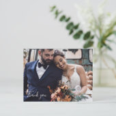Benutzerdefinierte Hochzeitsfoto-Dankeskarten Postkarte (Stehend Vorderseite)
