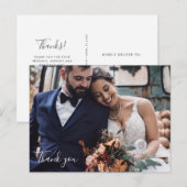 Benutzerdefinierte Hochzeitsfoto-Dankeskarten Postkarte (Vorne/Hinten)