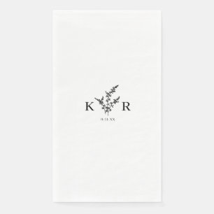 Benutzerdefinierte Hochzeitsmonogramm-Name-geätzte Serviette