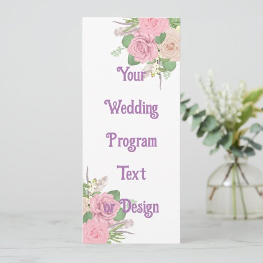 Benutzerdefinierte Hochzeitsprogramme - bearbeitba (Stehend Vorderseite)