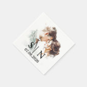 Benutzerdefinierte Hochzeitsserviette – Foto, Init Serviette (Ecke)