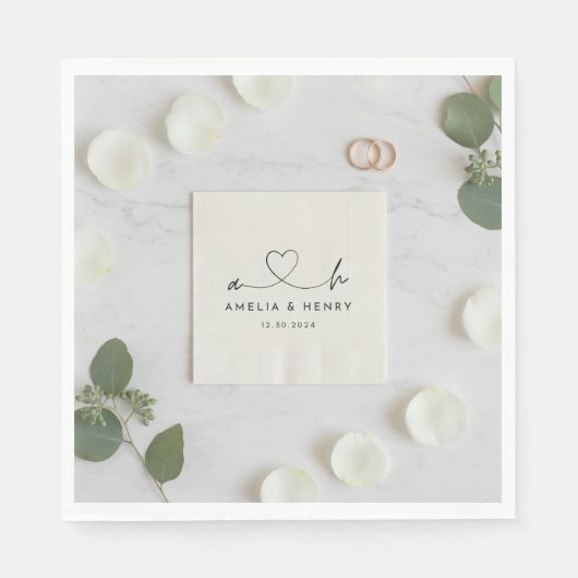 Benutzerdefinierte Hochzeitsservietten: Personalis Serviette (Vorderseite)