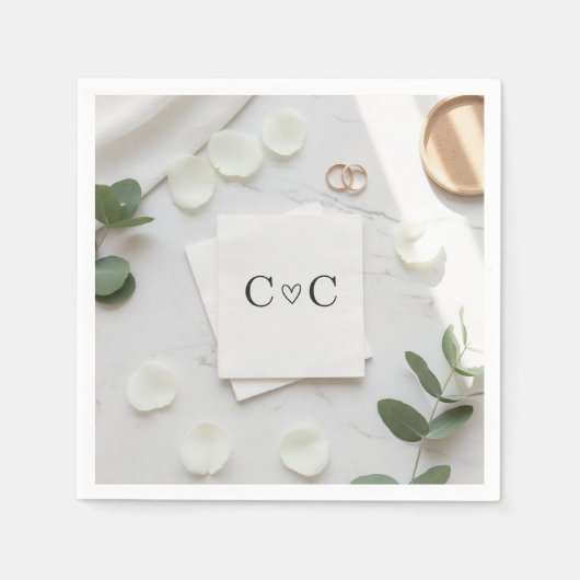 Benutzerdefinierte Hochzeitsservietten: Personalis Serviette (Vorderseite)