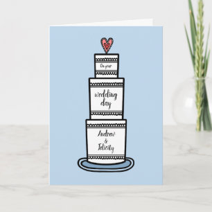 Benutzerdefinierte Hochzeitstorte Illustration Hoc Karte