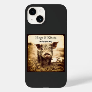 Benutzerdefinierte Hogs & Kisses Sepia Farmhouse B Case-Mate iPhone 14 Hülle