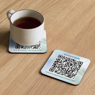 Benutzerdefinierte holografische QR-Code-Geschäfts Rechteckiger Pappuntersetzer