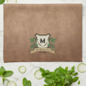 Benutzerdefinierte Hopfengersten-Monogramm verwitt Geschirrtuch (Gefaltet)