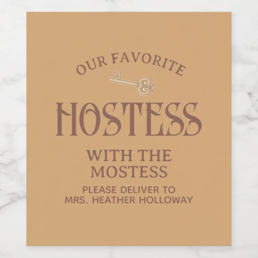 Benutzerdefinierte Hostess mit dem Mostess Script Weinetikett (Einzelnes Label)