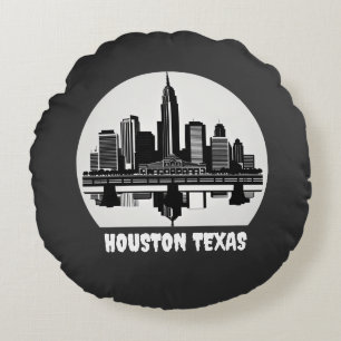 Benutzerdefinierte Houston-Skyline Rundes Kissen