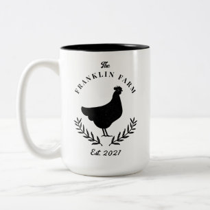 Benutzerdefinierte Hühner-Farmhouse Country Zweifarbige Tasse