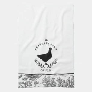 Benutzerdefinierte Hühner-Farmhouse-Toile-Land Geschirrtuch