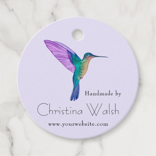 Benutzerdefinierte Hummingbird-Bevorzugungstags Geschenkanhänger (Vorderseite)