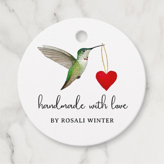 Benutzerdefinierte Hummingbird-Bevorzugungstags Geschenkanhänger (Vorderseite)