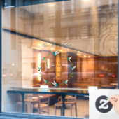 Benutzerdefinierte Hummingbird-Fensterklammer Fensteraufkleber (Café-Fenster)