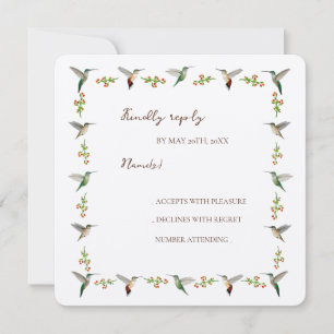 Benutzerdefinierte Hummingbird-RSVP-Karte