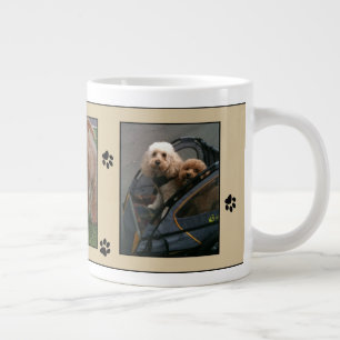 Benutzerdefinierte Hund-Foto-Pfotenabdrücke Süße B Jumbo-Tasse