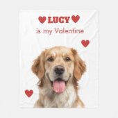 Benutzerdefinierte Hund-Foto-Valentinstag-Decke Fleecedecke (Vorderseite)