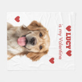 Benutzerdefinierte Hund-Foto-Valentinstag-Decke Fleecedecke (Vorderseite (Horizontal))