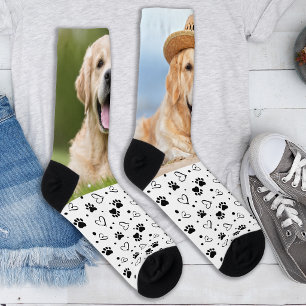Benutzerdefinierte Hunde-2-Haustier-Foto-Pfotenabd Socken